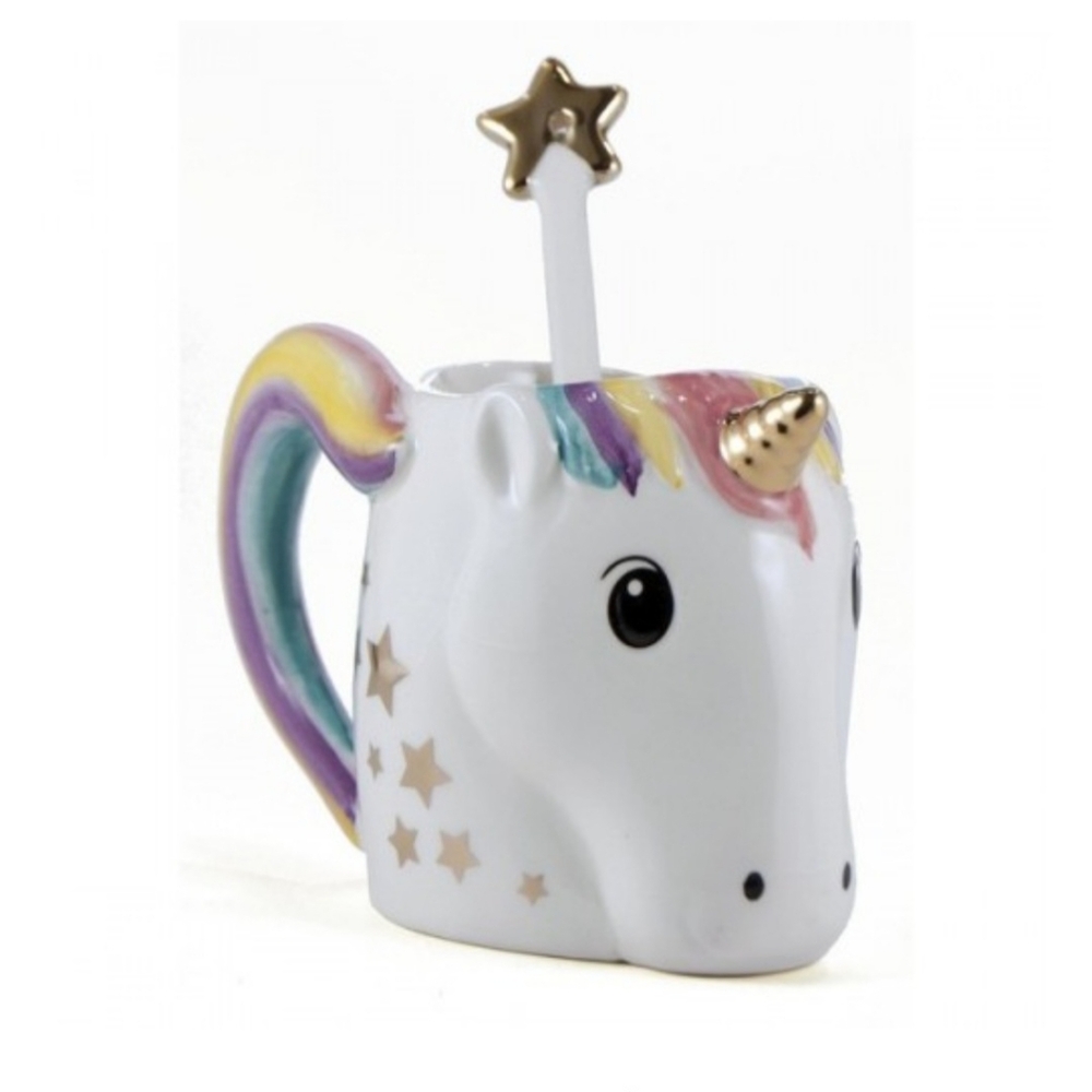 Unicorn Mug With Rainbow Design With Star Stirrer In Gift Box Be A Unicorn